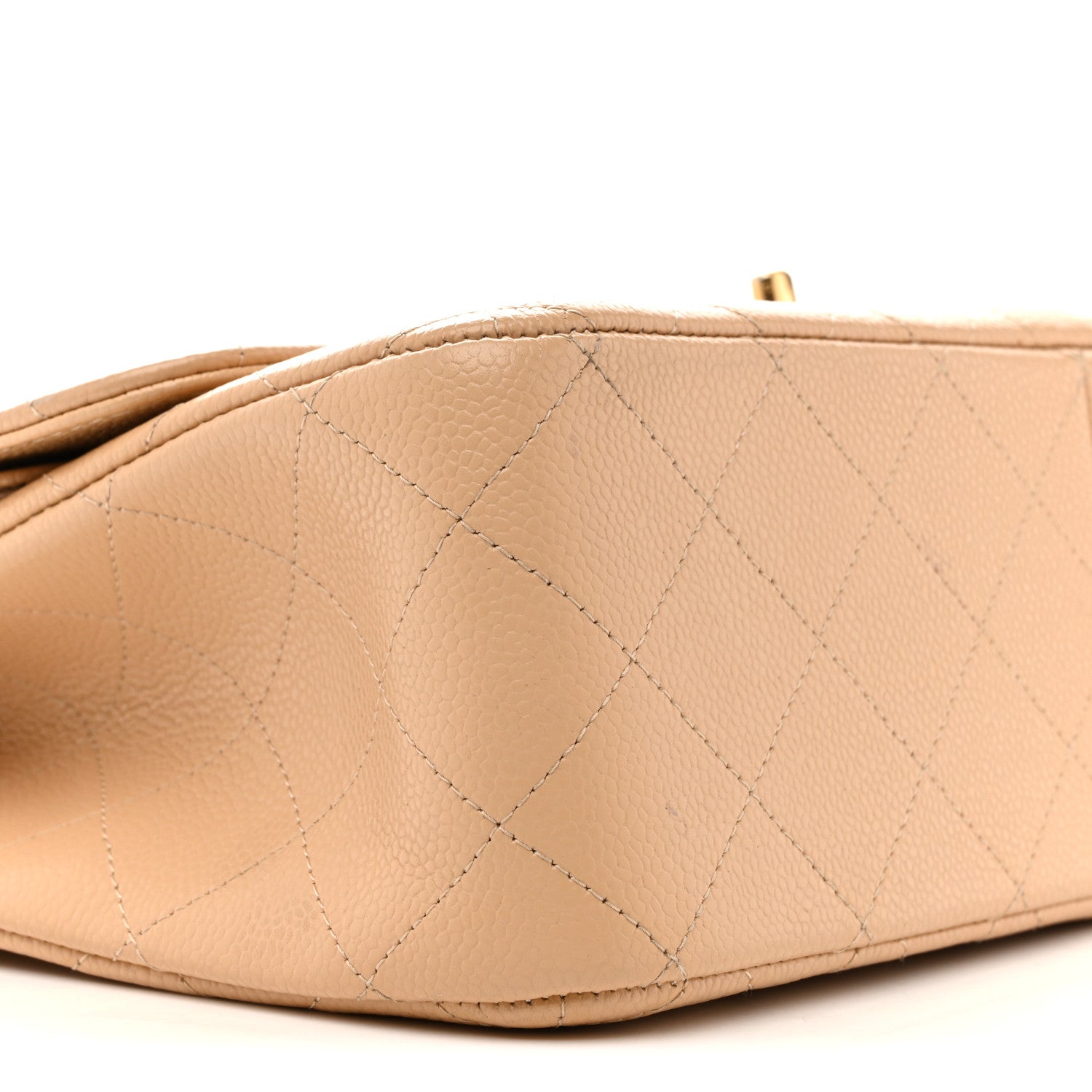 Chanel Caviar Quilted Jumbo Double Flap Beige