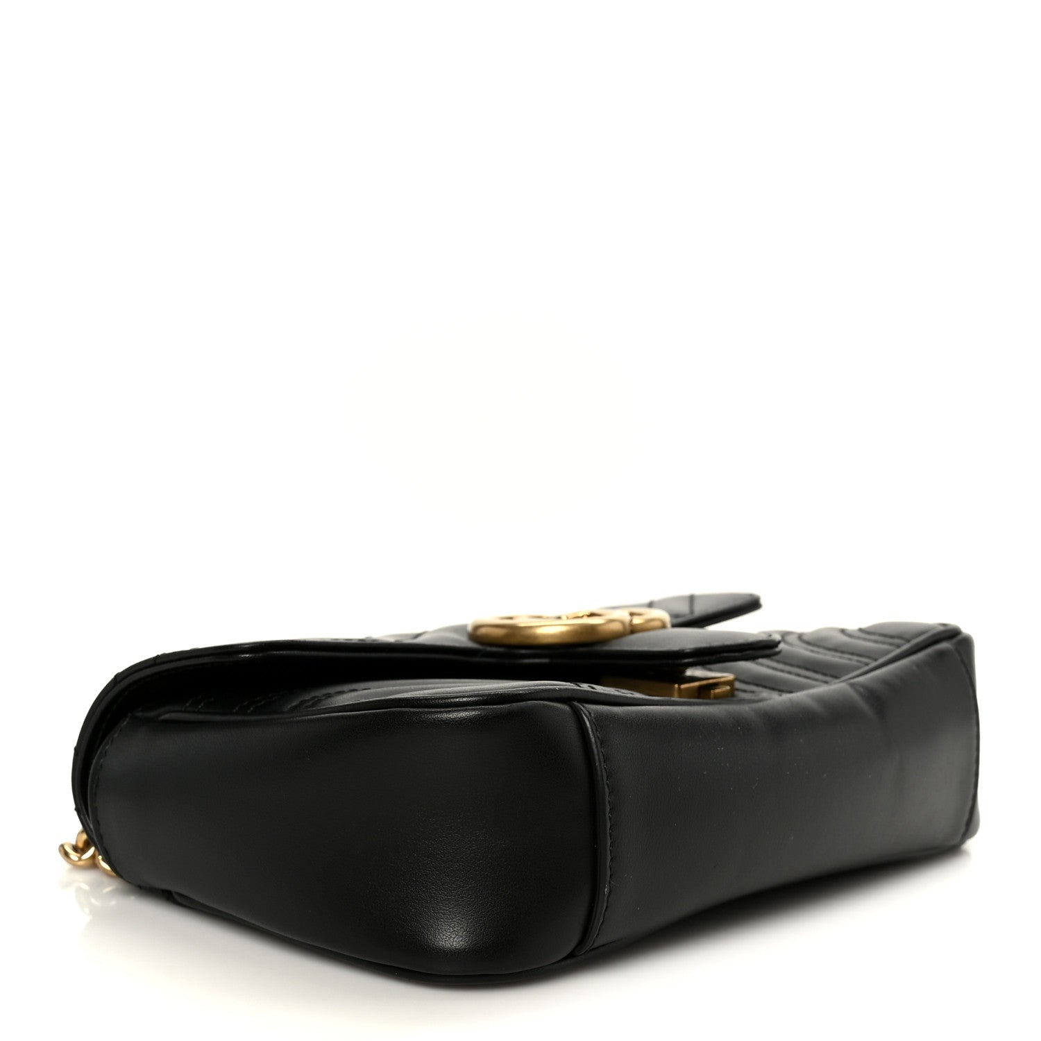 Gucci Calfskin Matelasse Mini GG Marmont Shoulder Bag Black