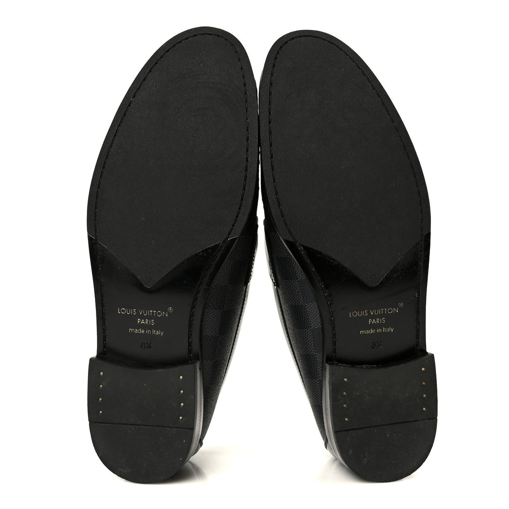 Louis Vuitton Damier Graphite Calfskin Mens Major Loafers 8.5
