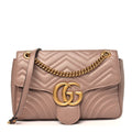 Gucci Calfskin Matelasse Medium GG Marmont Shoulder Bag Porcelain Rose