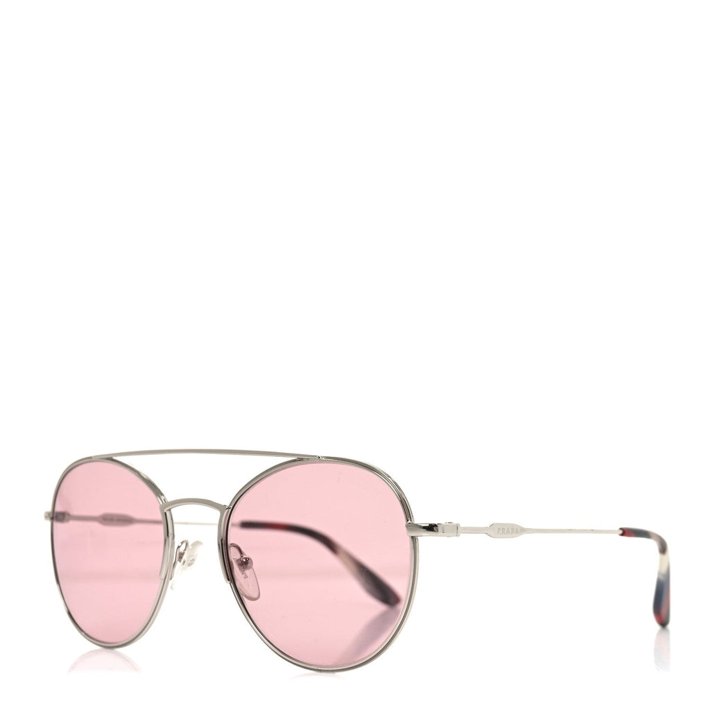 Prada Round Sunglasses VPR 55U Rosa Silver