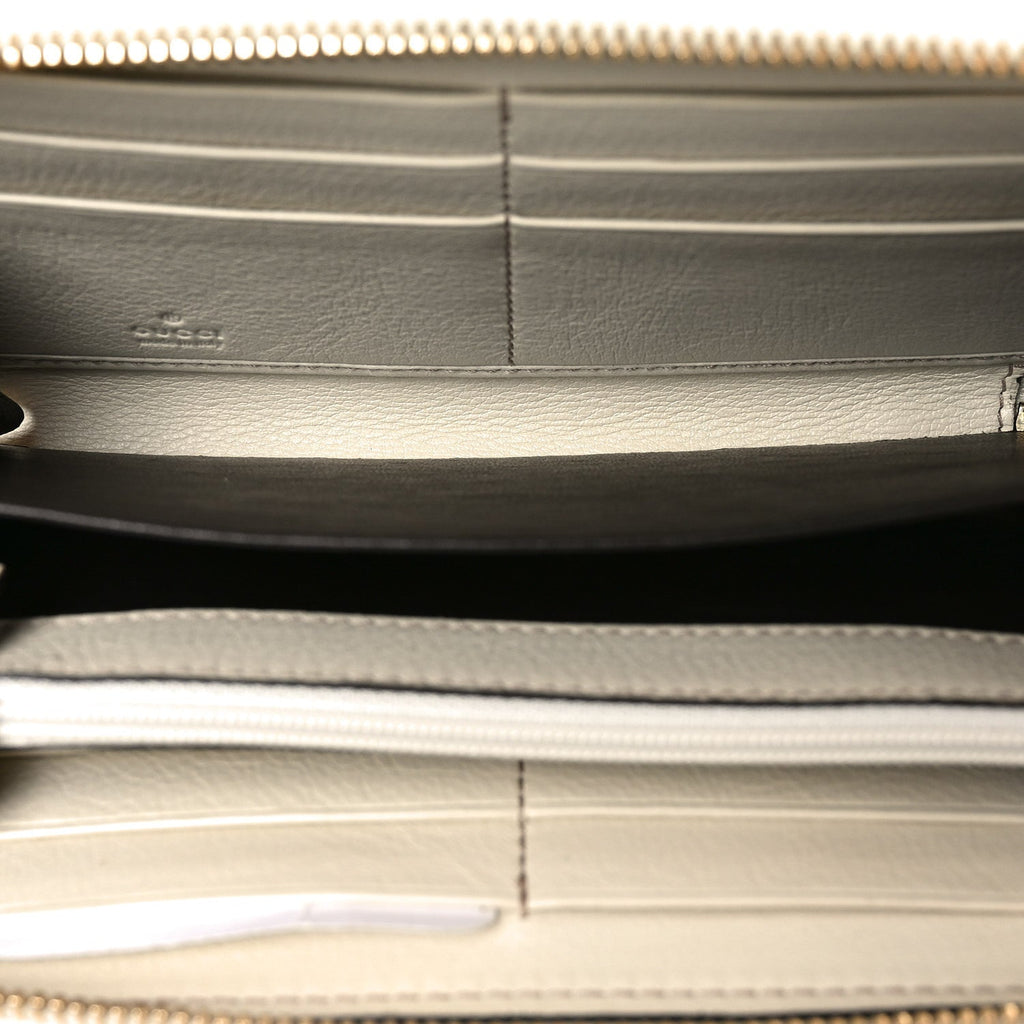 Gucci Guccissima GG Pierce Zip Around Wallet White
