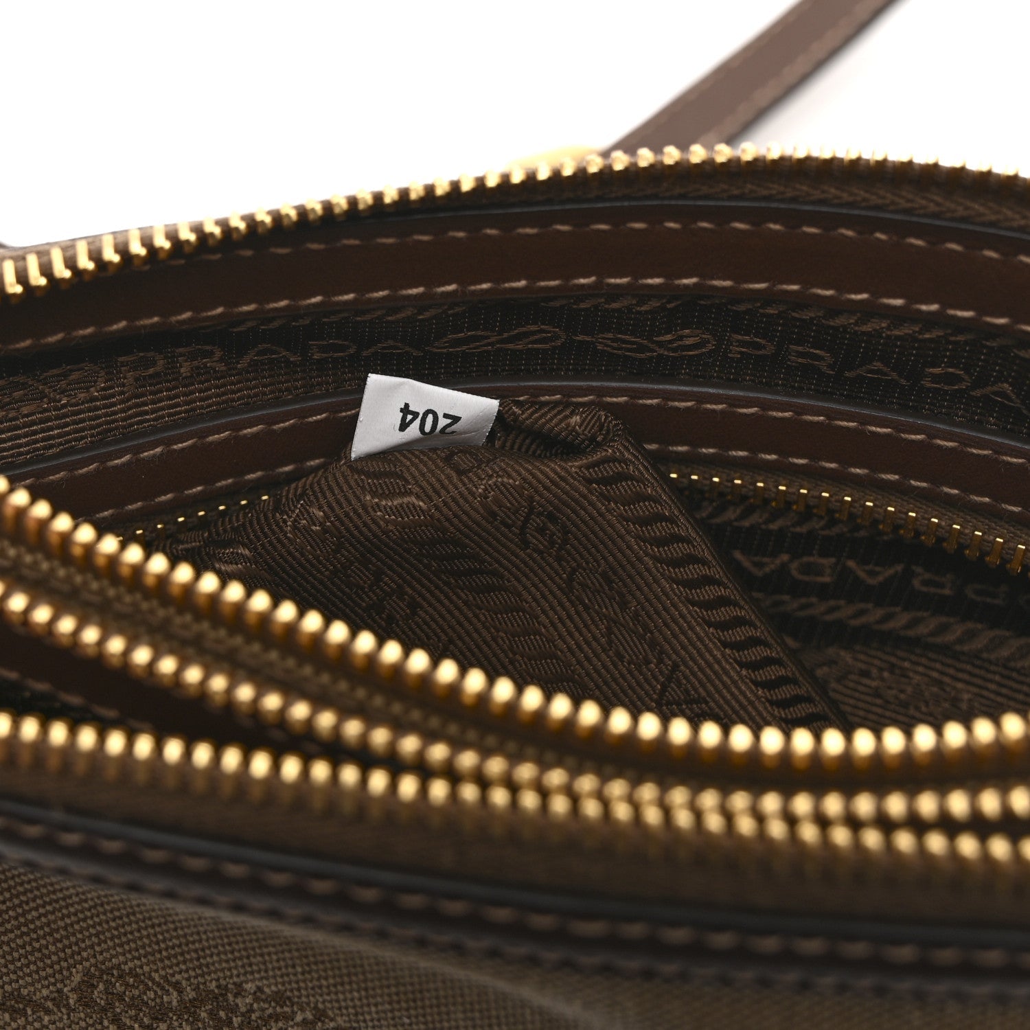 Prada Jacquard Logo Flat Crossbody Bag Corda Bruciato