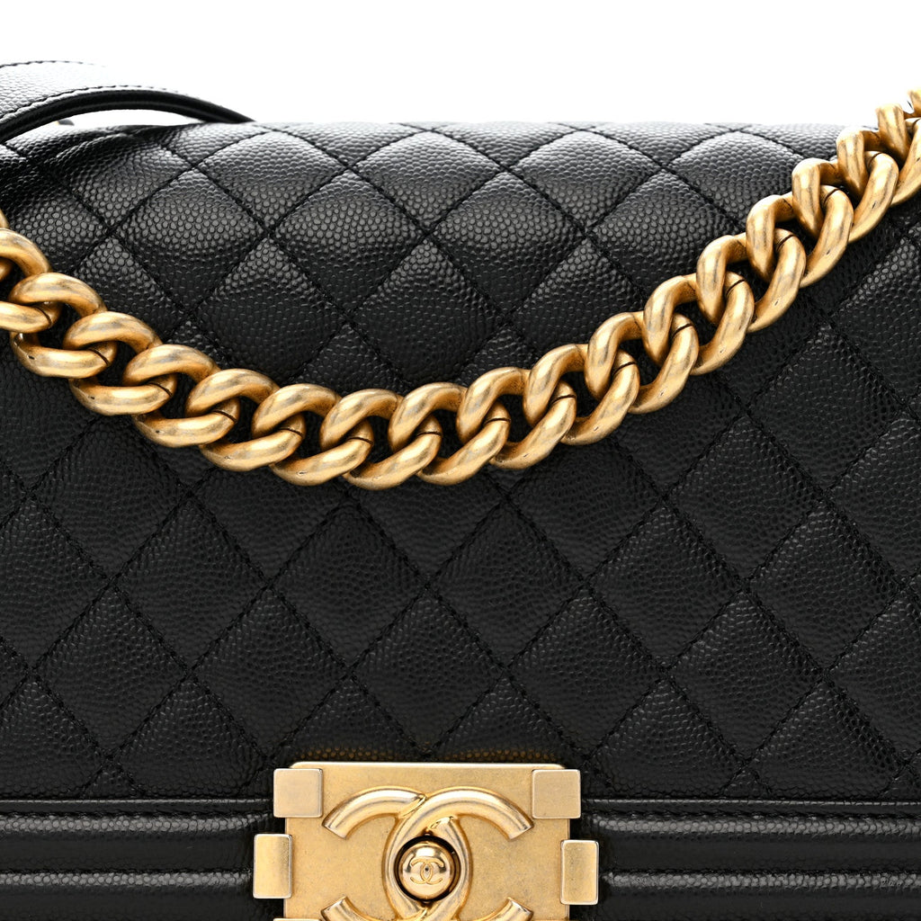 Chanel Caviar Quilted Medium Boy Flap Black