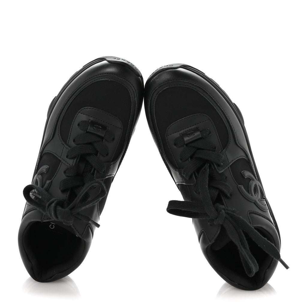 Calfskin Lambskin CC Uniform Sneakers 40 Black