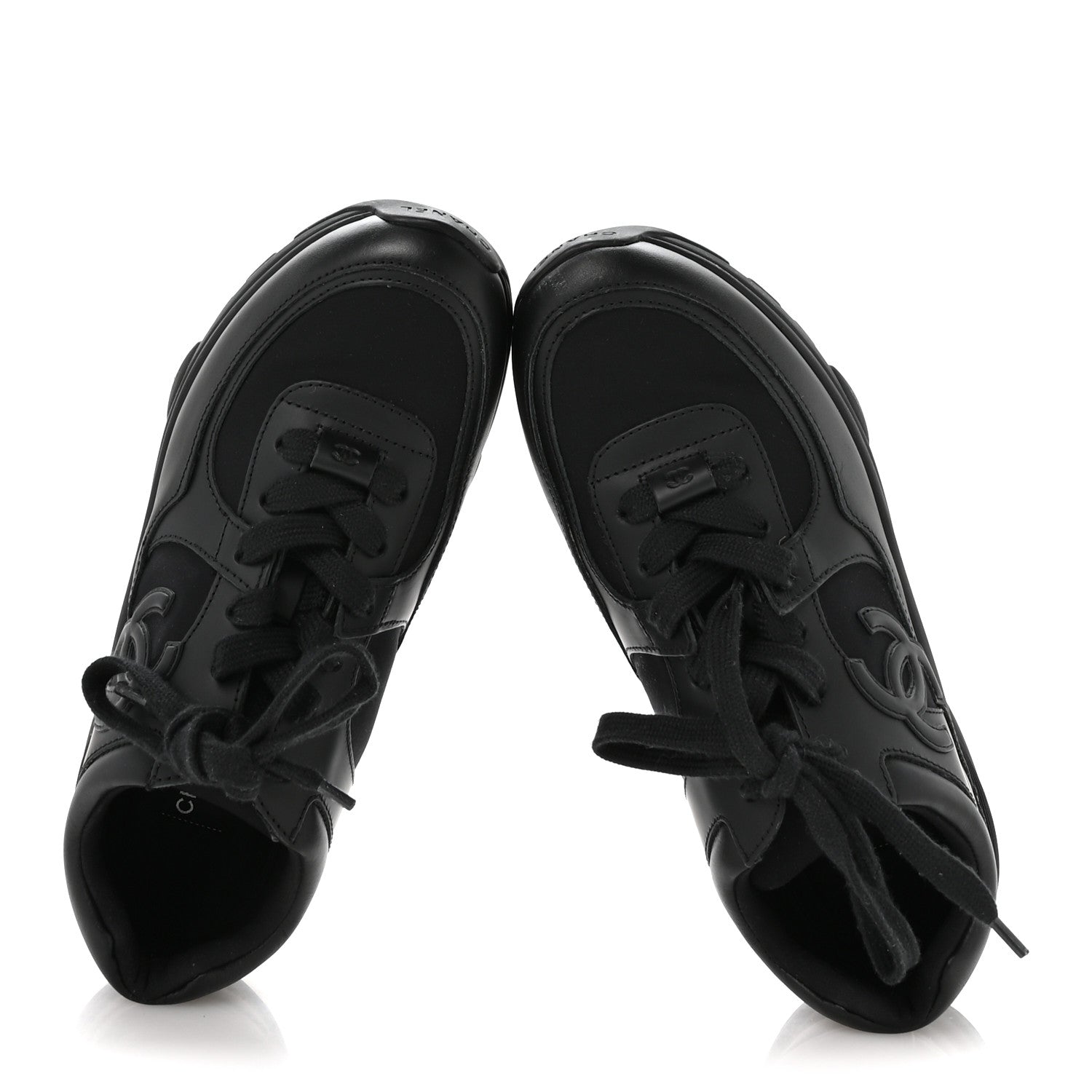 Calfskin Lambskin CC Uniform Sneakers 40 Black