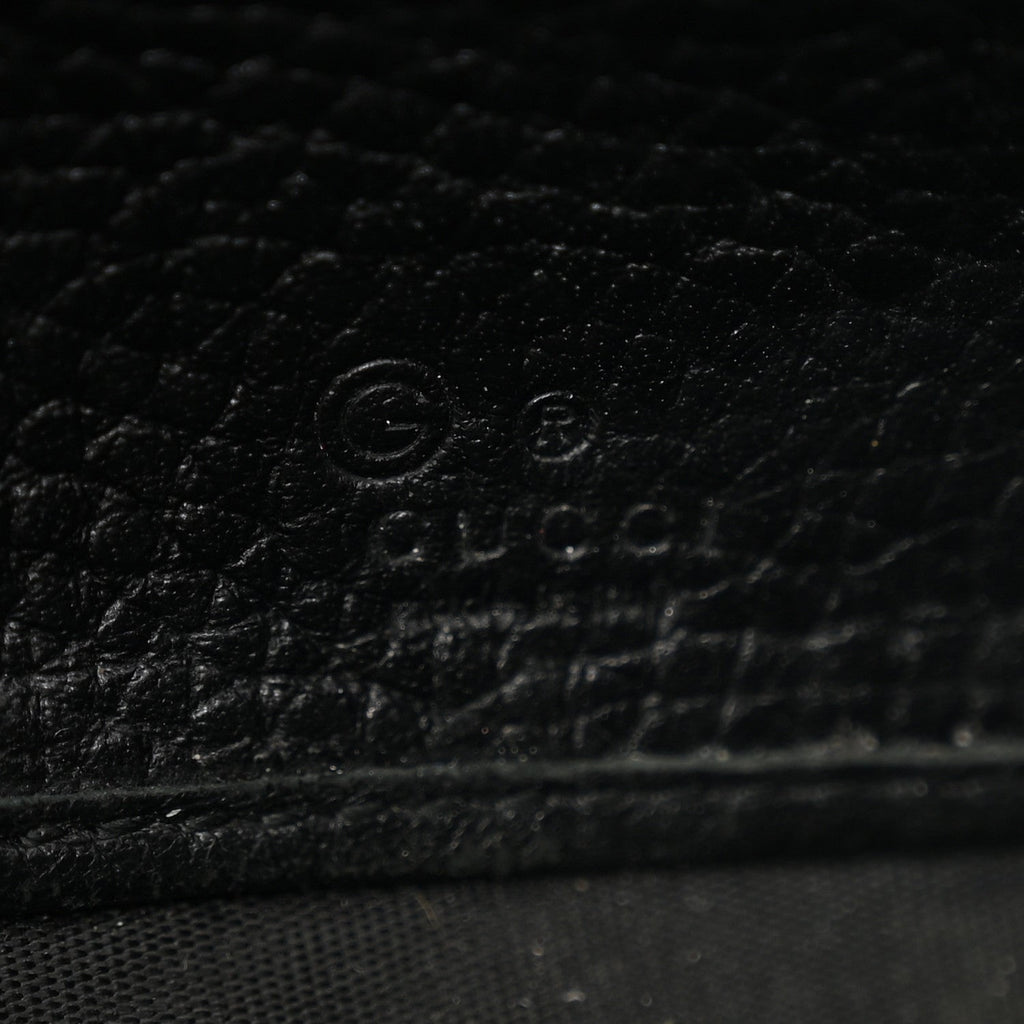 Gucci Pebbled Calfskin Large Soho Continental Wallet Black