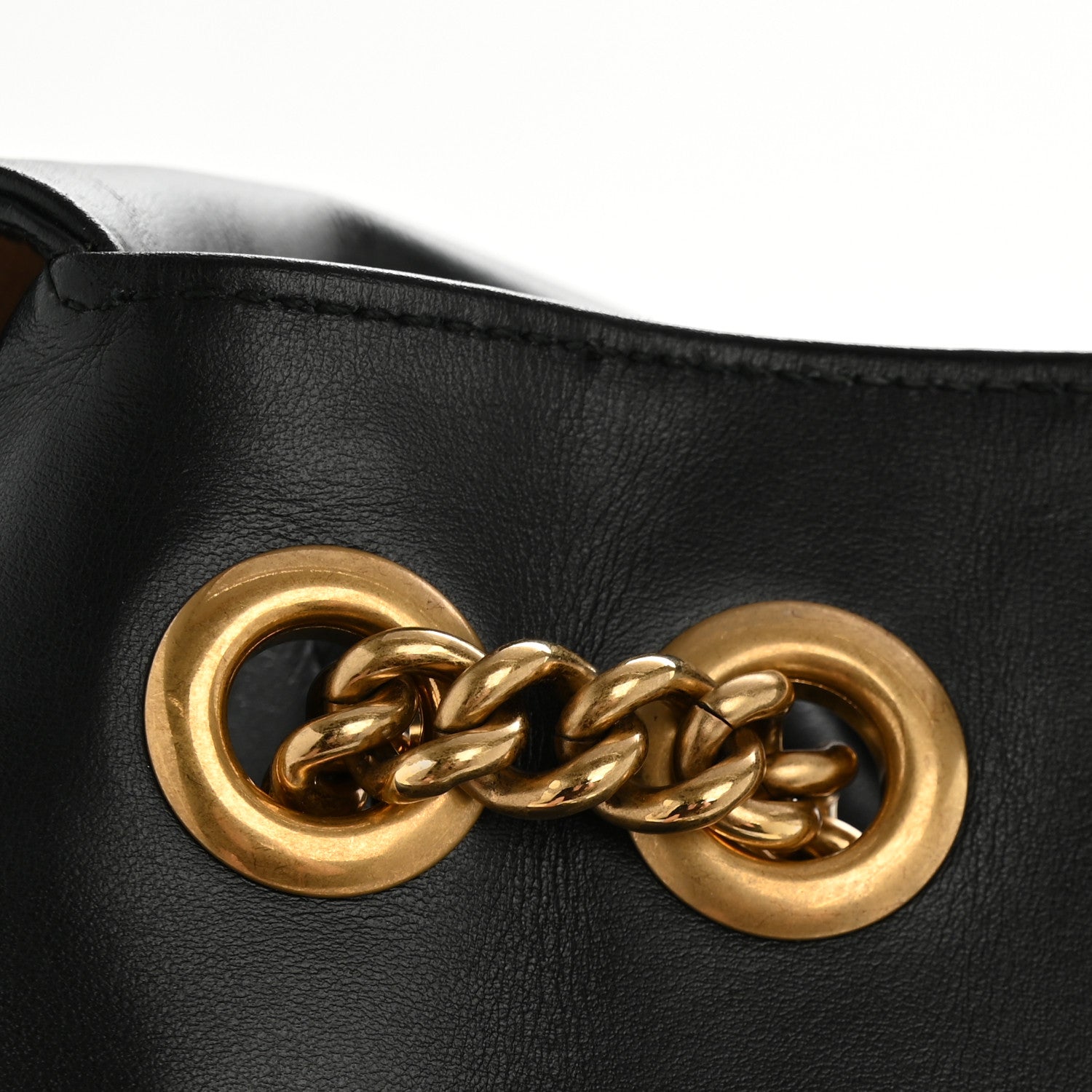 Gucci Calfskin Matelasse Medium GG Marmont Shoulder Bag Black