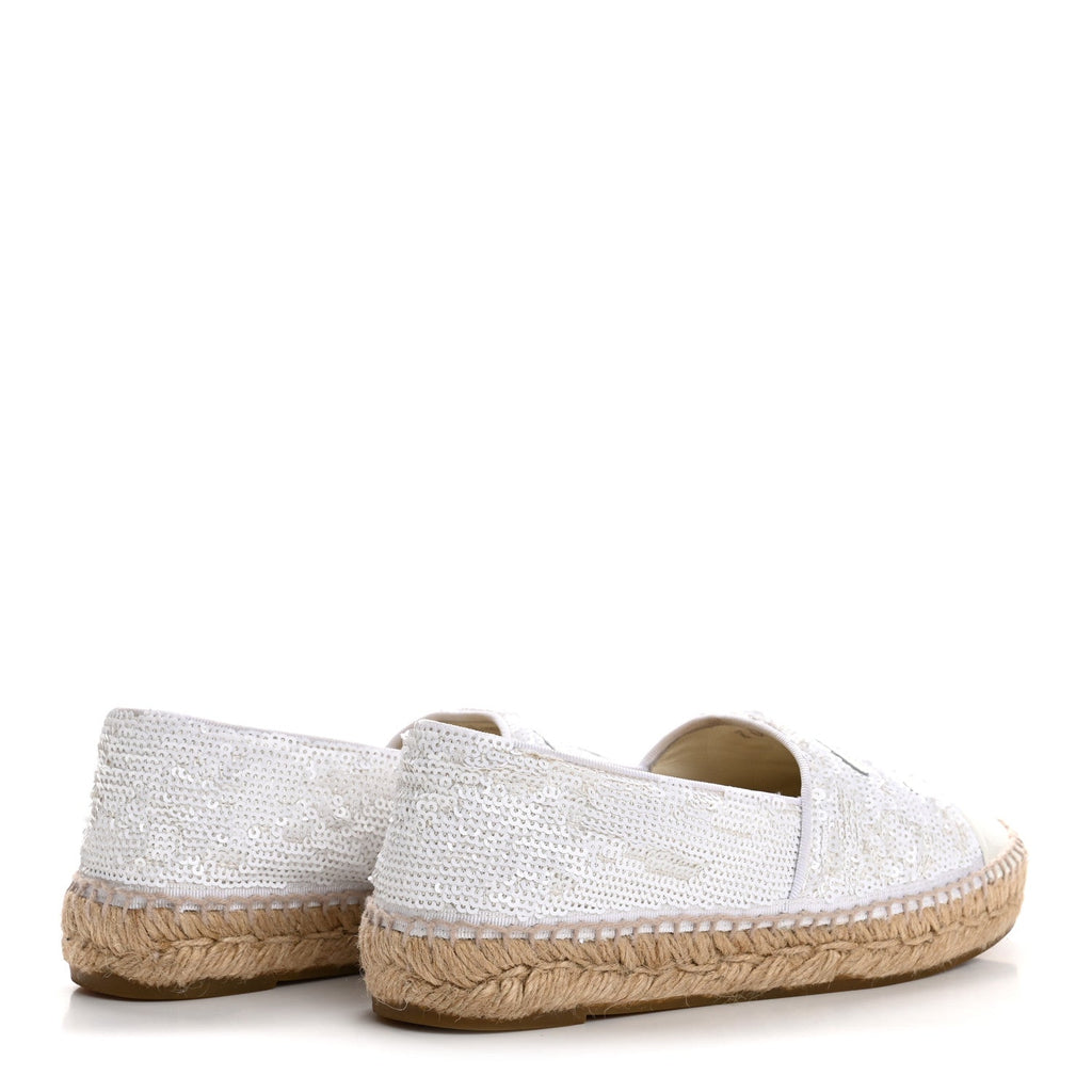 Patent Sequin CC Espadrilles 36 White