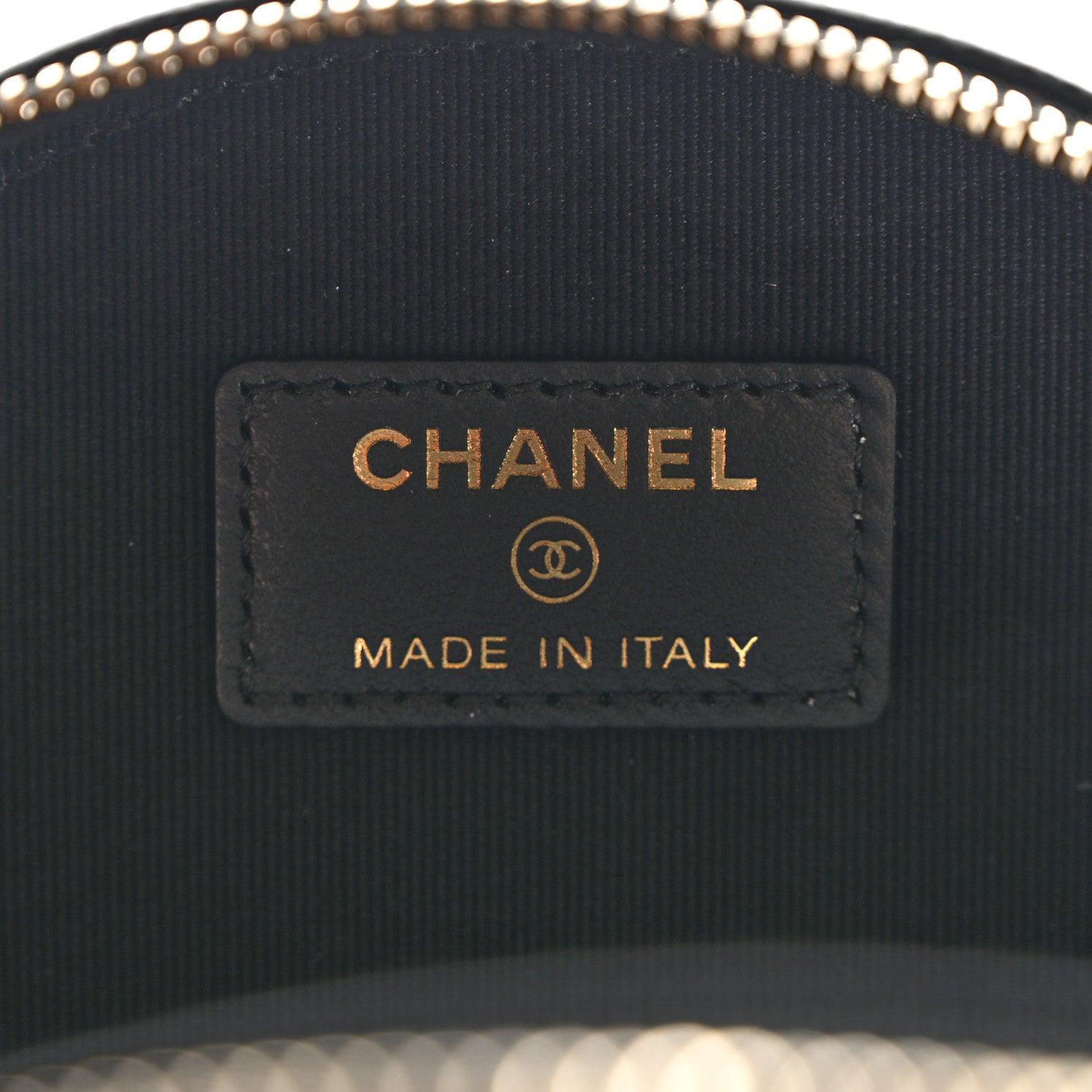 Chanel Caviar Quilted Round Coco Clutch With Chain Black
