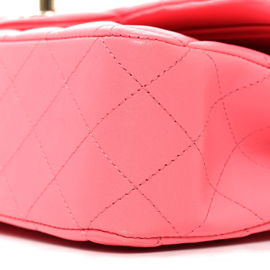 Chanel Lambskin Quilted Medium Double Flap Pink