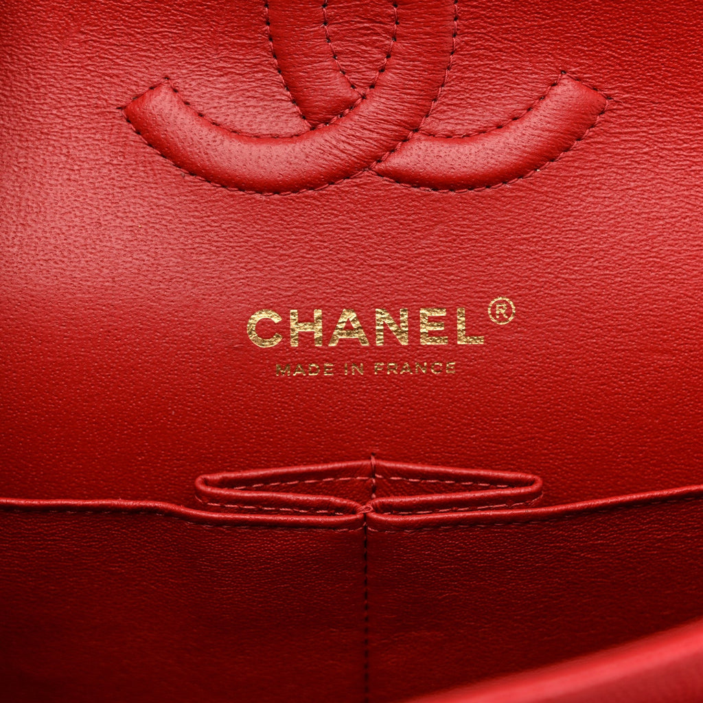 Chanel Caviar Quilted Medium Double Flap Red