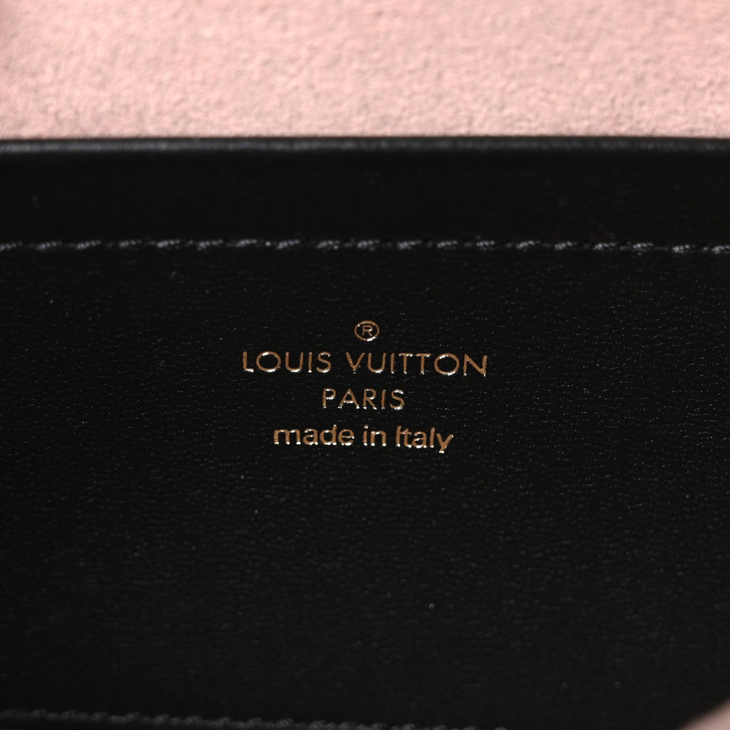 Louis Vuitton Lambskin Embossed Monogram Pochette Coussin Black