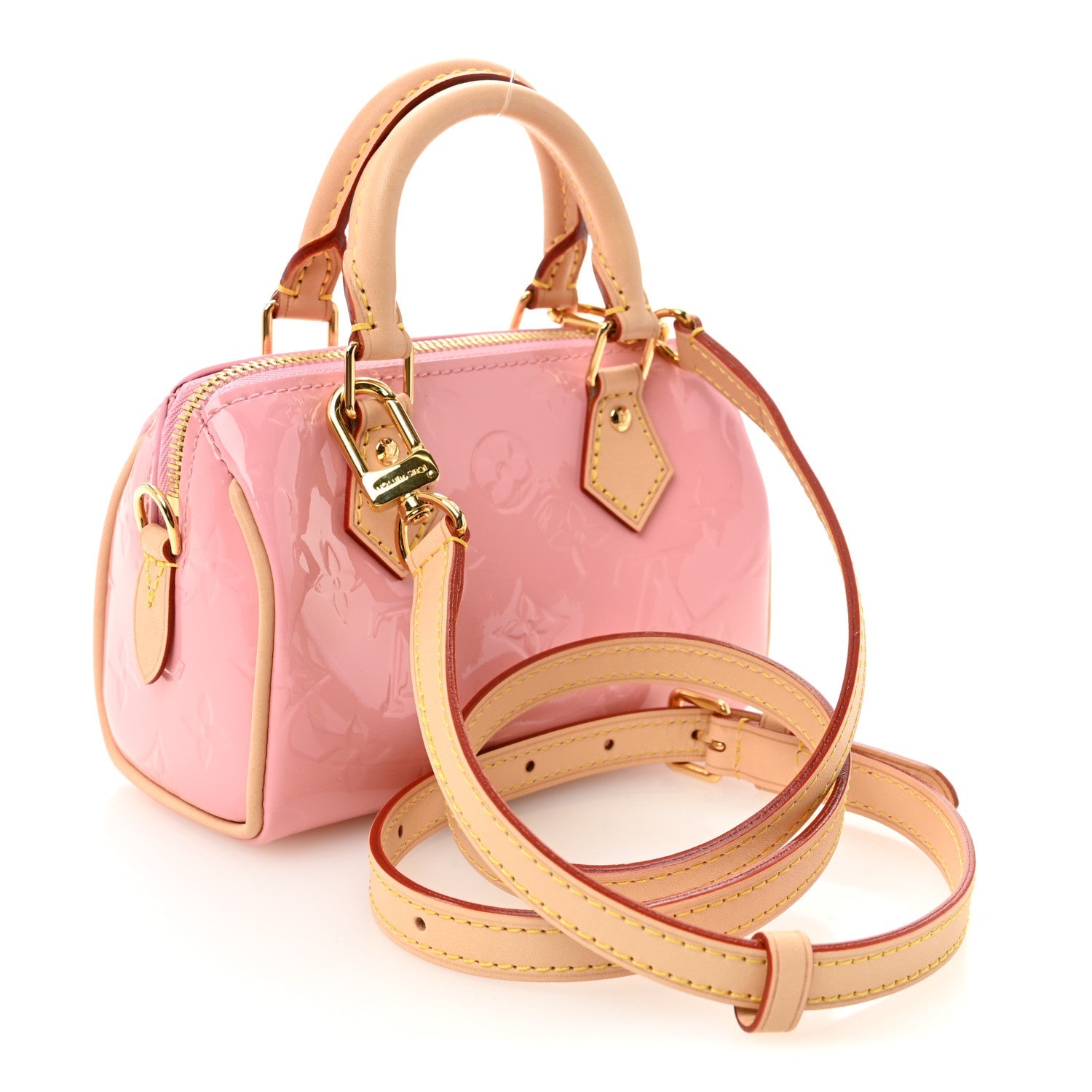 Louis Vuitton Vernis Monogram Nano Speedy Mochi Pink