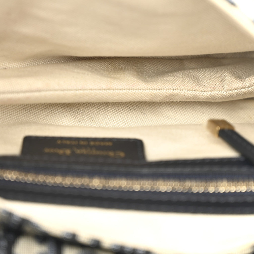 Christian Dior Oblique Saddle Bag Blue