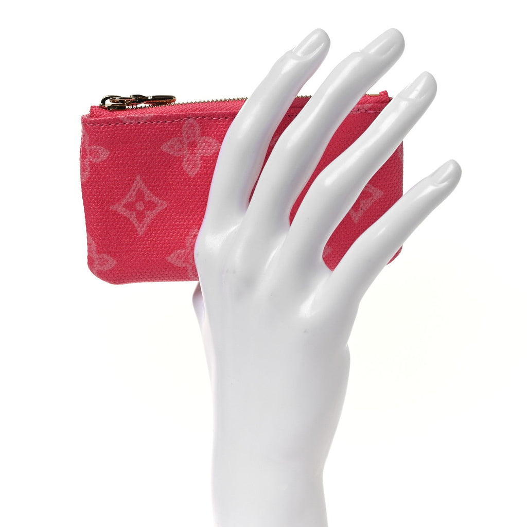 Louis Vuitton Monogram Origine Lin Key Pouch Rose Ruban