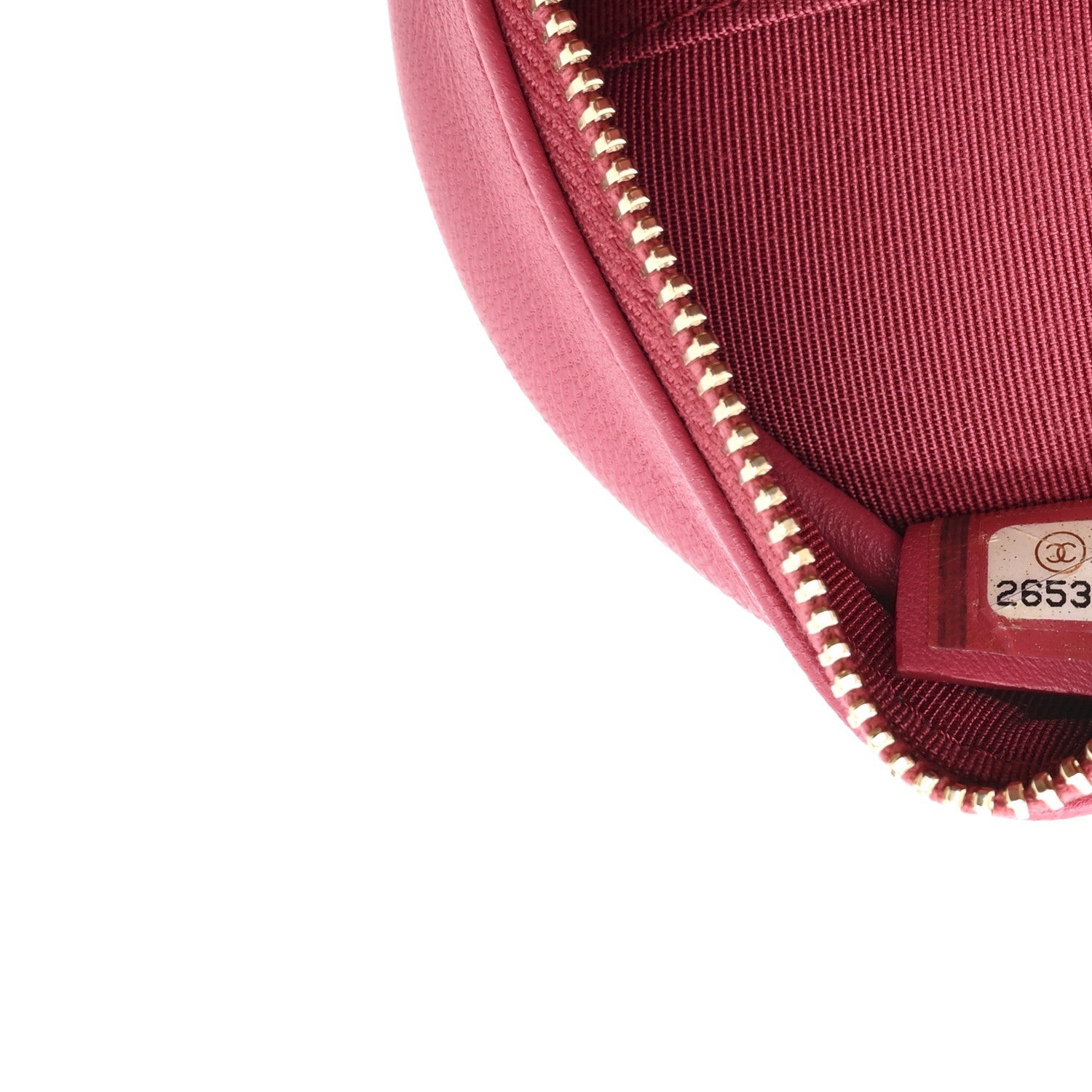 Chanel Lambskin Quilted Round Clutch With Chain Pink