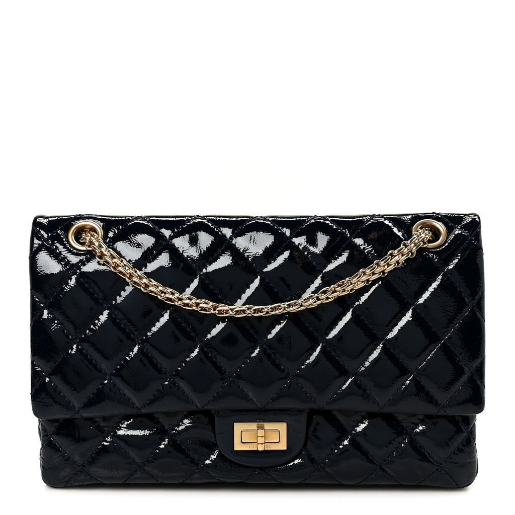 Chanel Distressed Patent Quilted 2.55 Reissue 226 Flap Blue