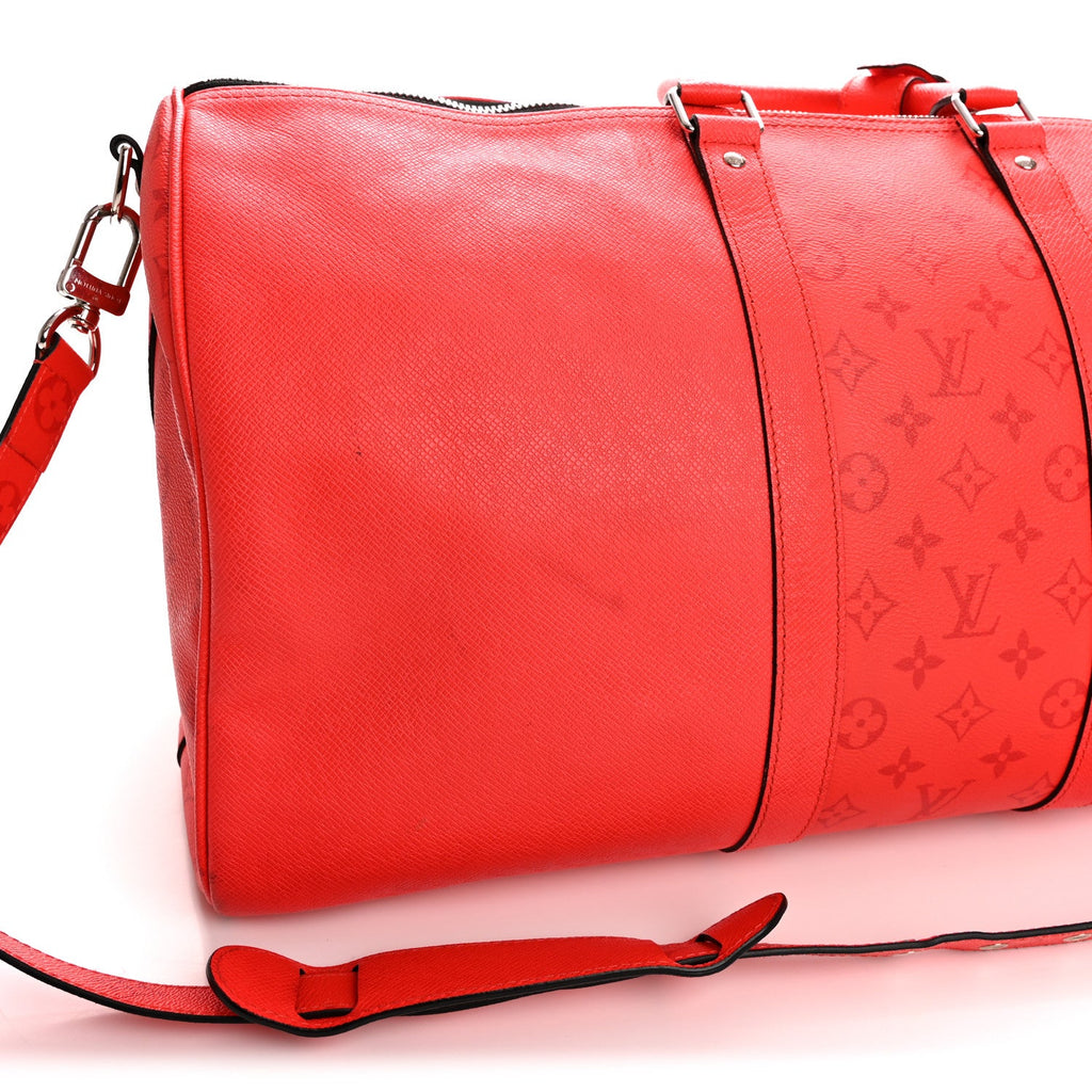 Louis Vuitton Taigarama Keepall Bandouliere 50 Fire Red