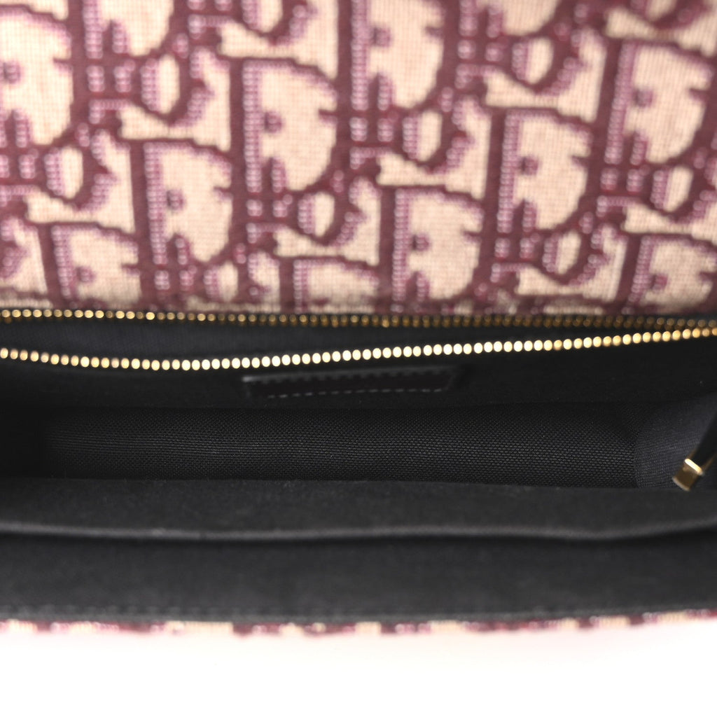 Christian Dior Oblique 30 Montaigne Flap Bag Burgundy