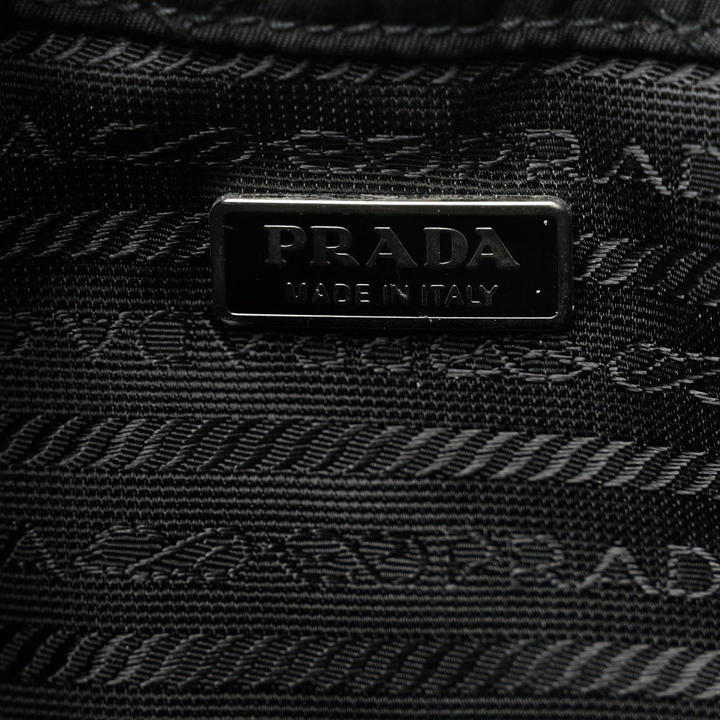 Prada Tessuto Nylon Quilted Drawstring Bucket Bag Black