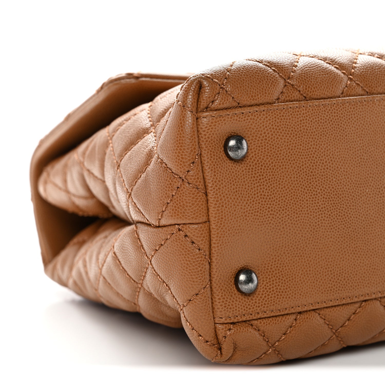 Chanel Caviar Quilted Medium Coco Handle Flap Camel