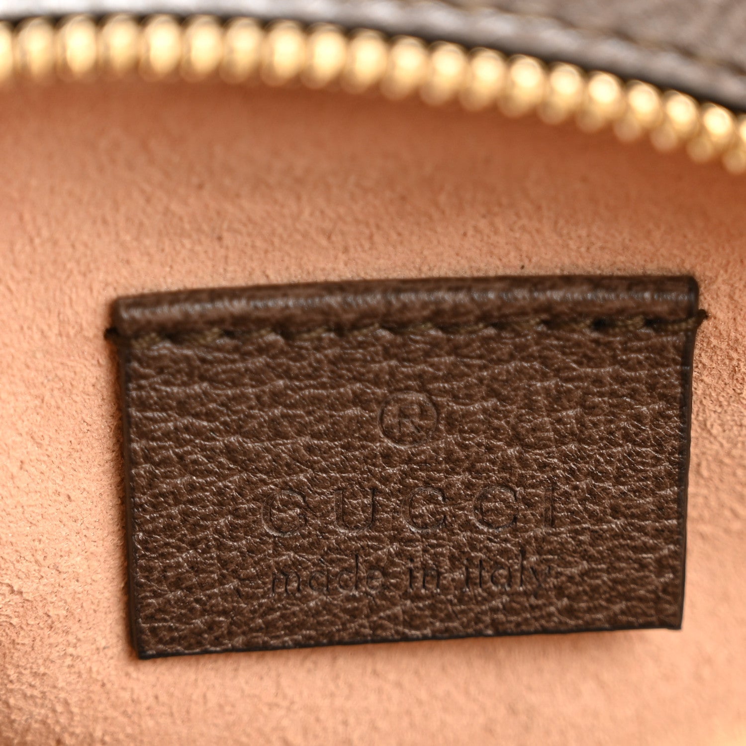 Gucci GG Supreme Monogram Web Mini Ophidia Round Shoulder Bag Brown