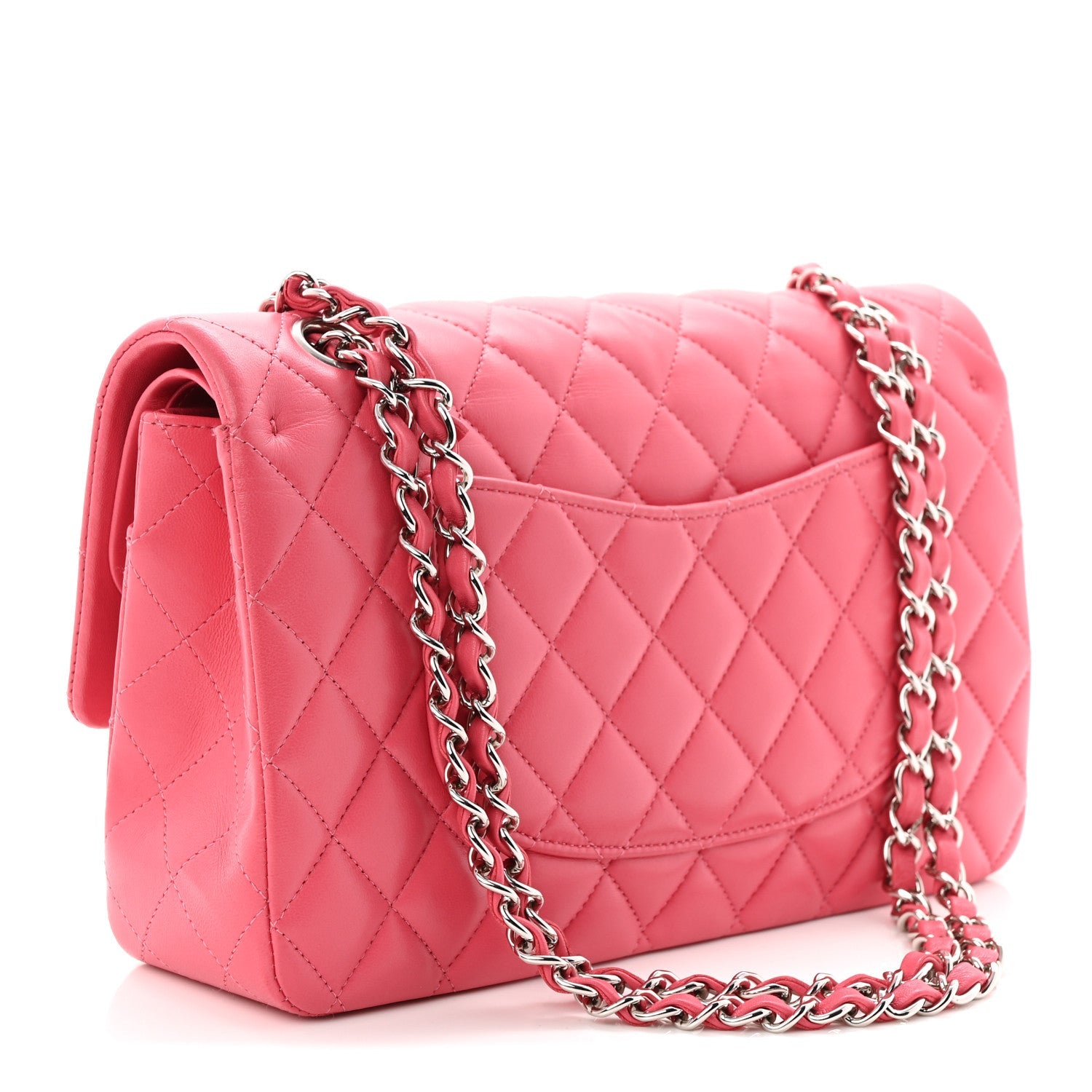 Chanel Lambskin Quilted Medium Double Flap Pink