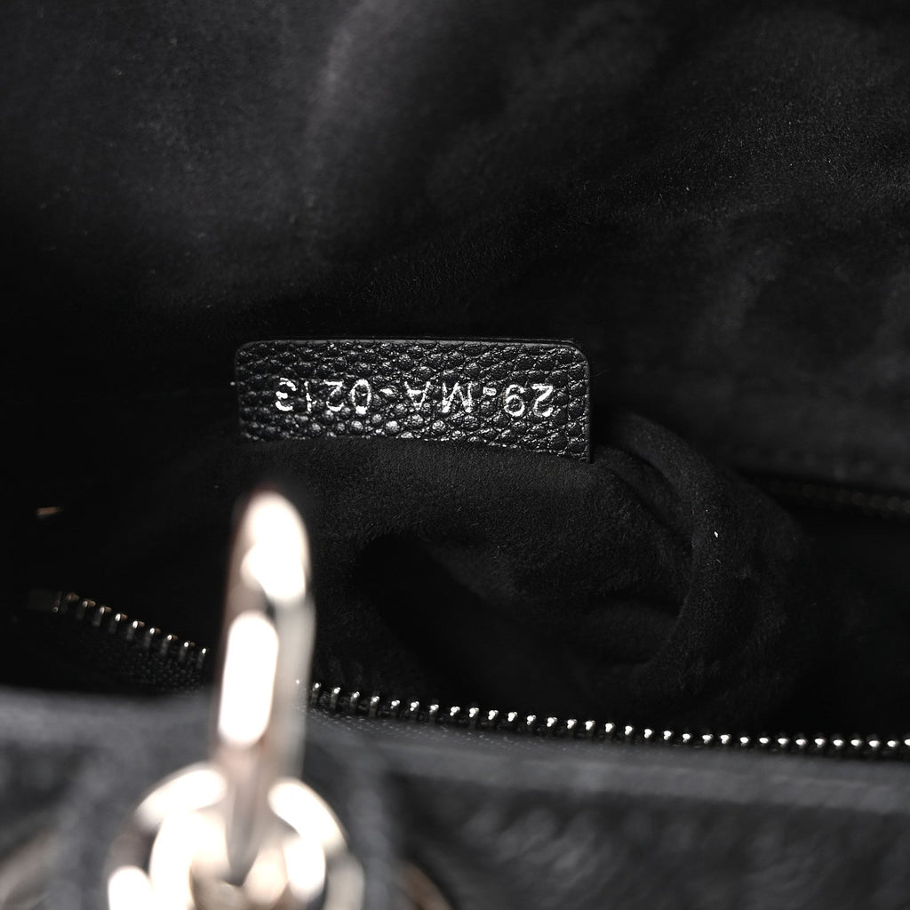 Christian Dior Grained Calfskin Cannage Medium Lady Dior Black
