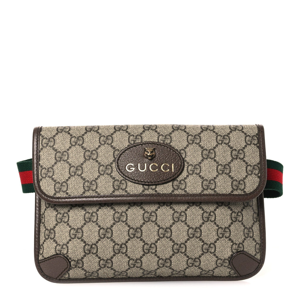 Gucci GG Supreme Monogram Neo Vintage Web Belt Bag Brown