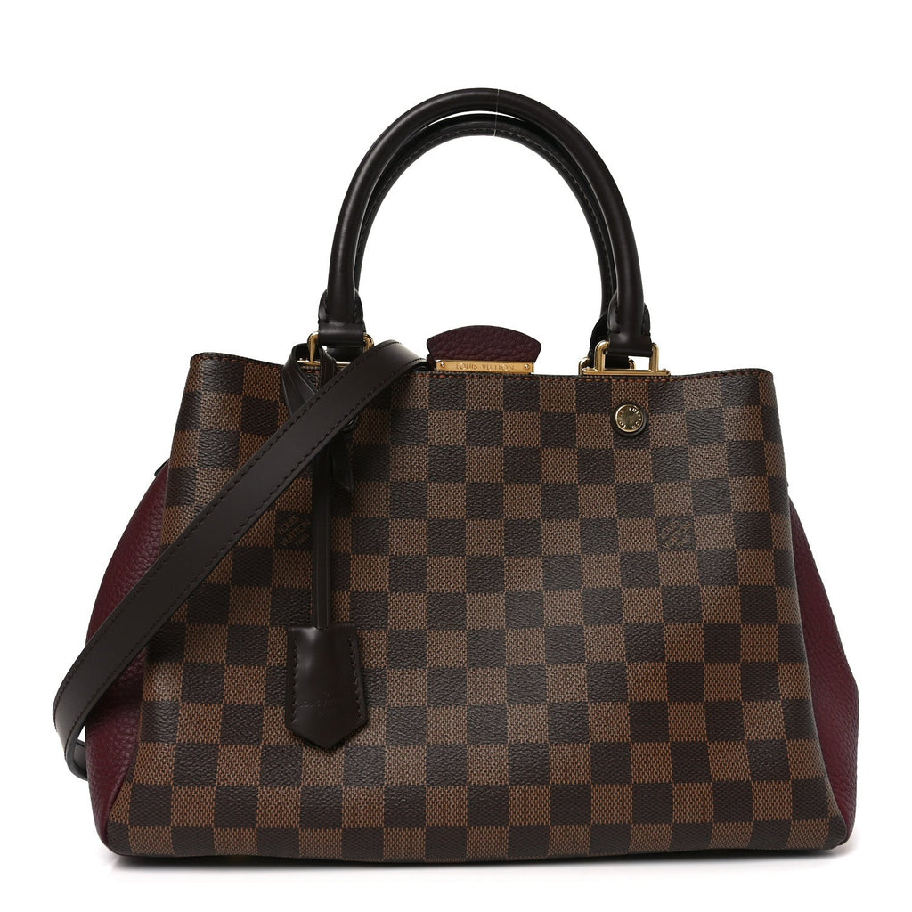 Louis Vuitton Damier Ebene Cuir Taurillon Brittany Bordeaux