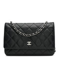 Chanel Caviar Quilted Wallet on Chain WOC Black