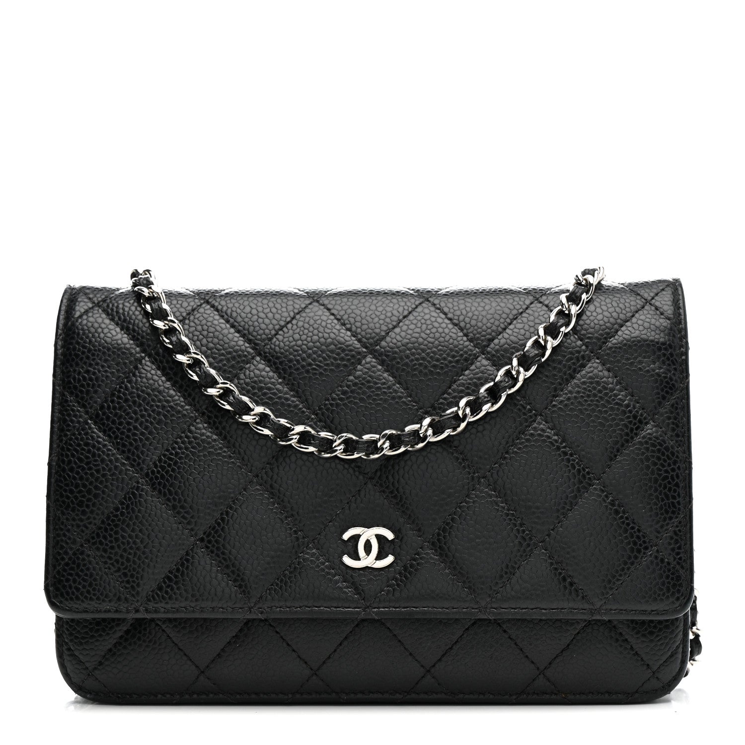 Chanel Caviar Quilted Wallet on Chain WOC Black