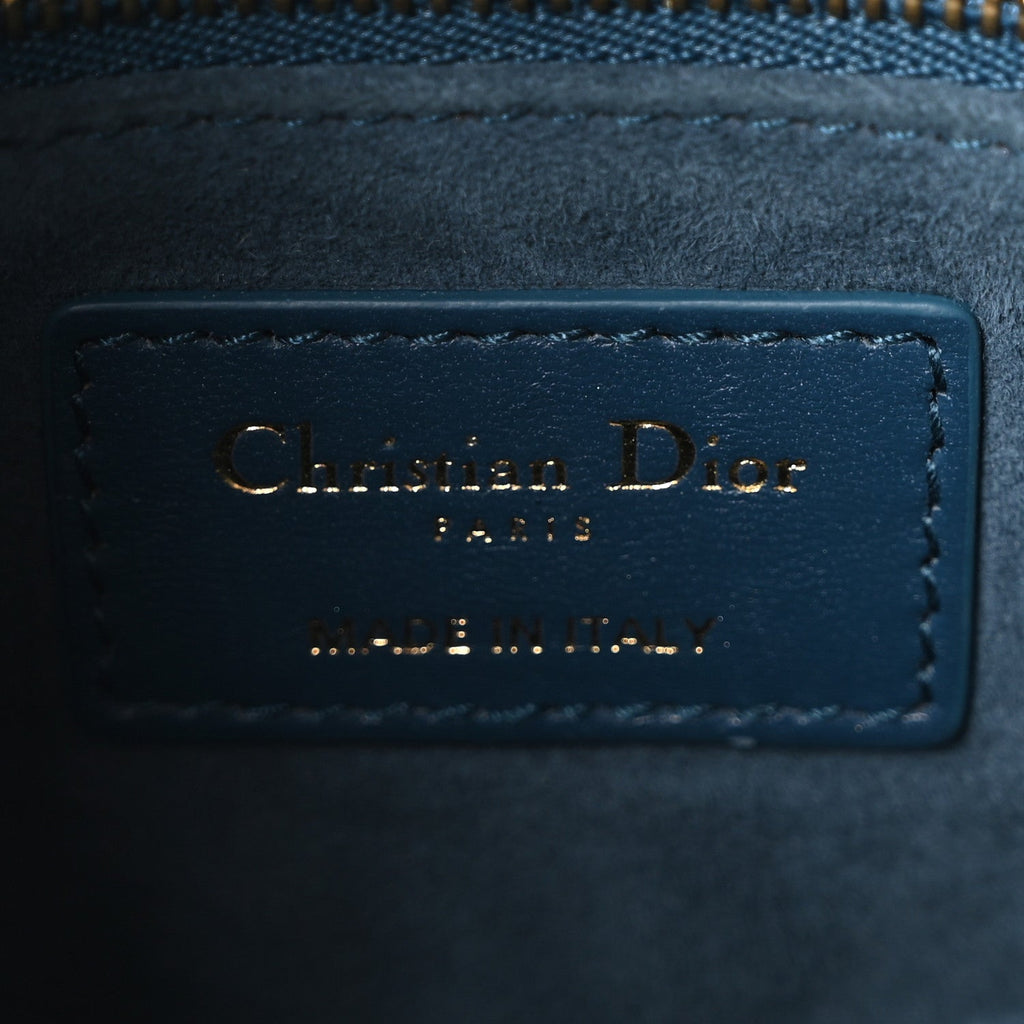 Christian Dior Lambskin Cannage Small My ABCDior Lady Dior Deep Ocean
