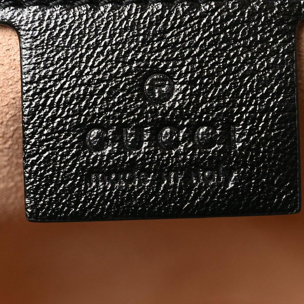 Gucci Monogram Matelasse Diagonal Small GG Marmont Shoulder Bag Beige Black