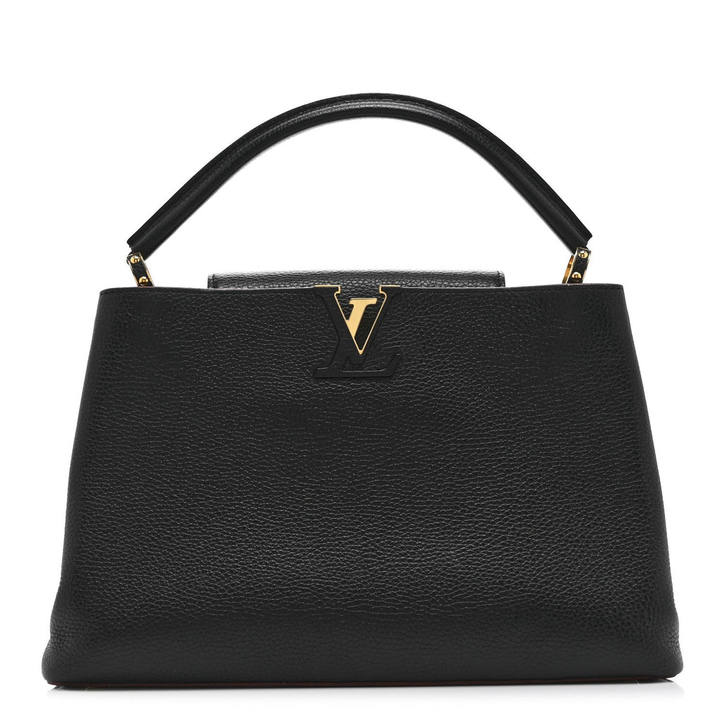 Louis Vuitton Taurillon Capucines MM Black Fuchsia