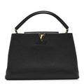 Louis Vuitton Taurillon Capucines MM Black Fuchsia