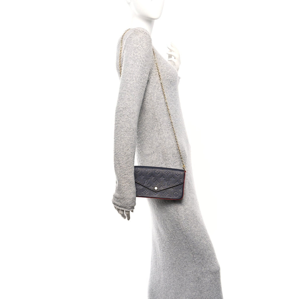 Louis Vuitton Empreinte Pochette Felicie Chain Wallet Marine Rouge