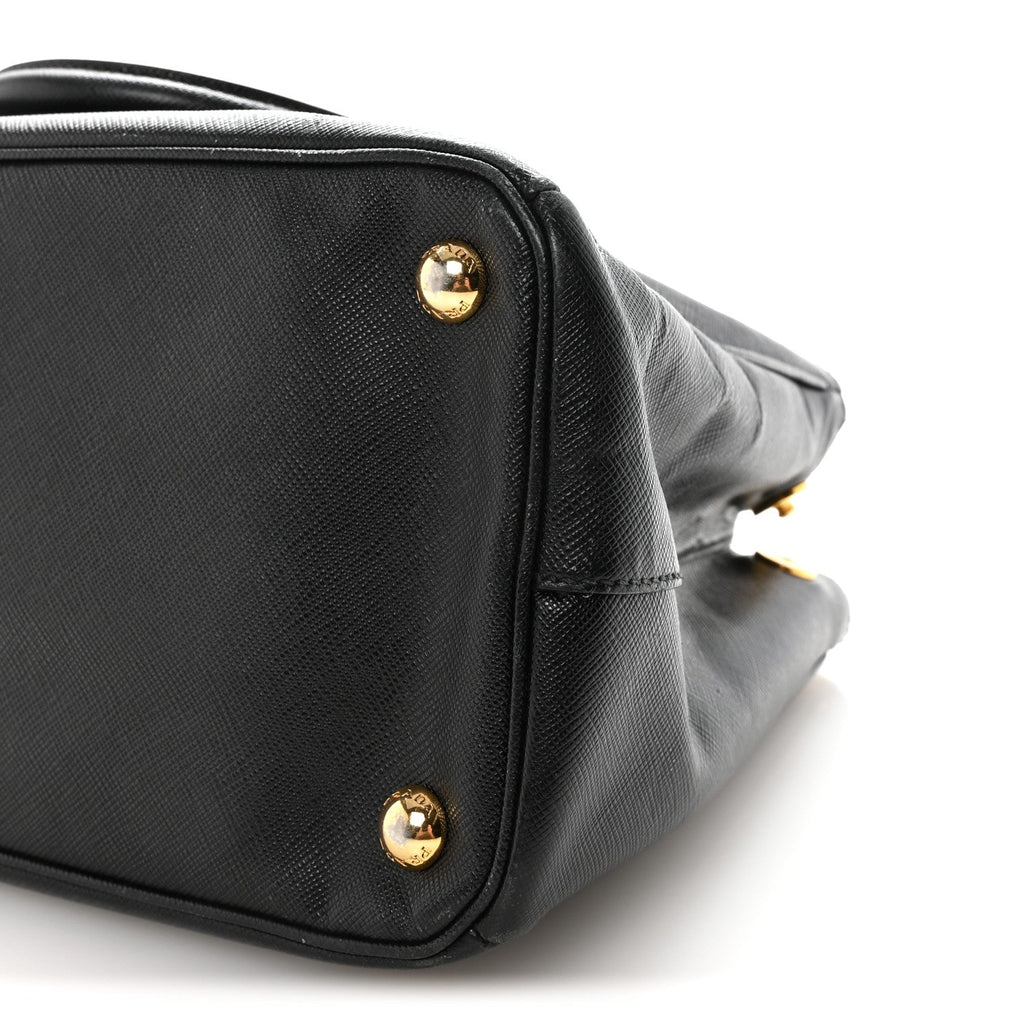 Prada Saffiano Lux Small Galleria Double Zip Tote Black
