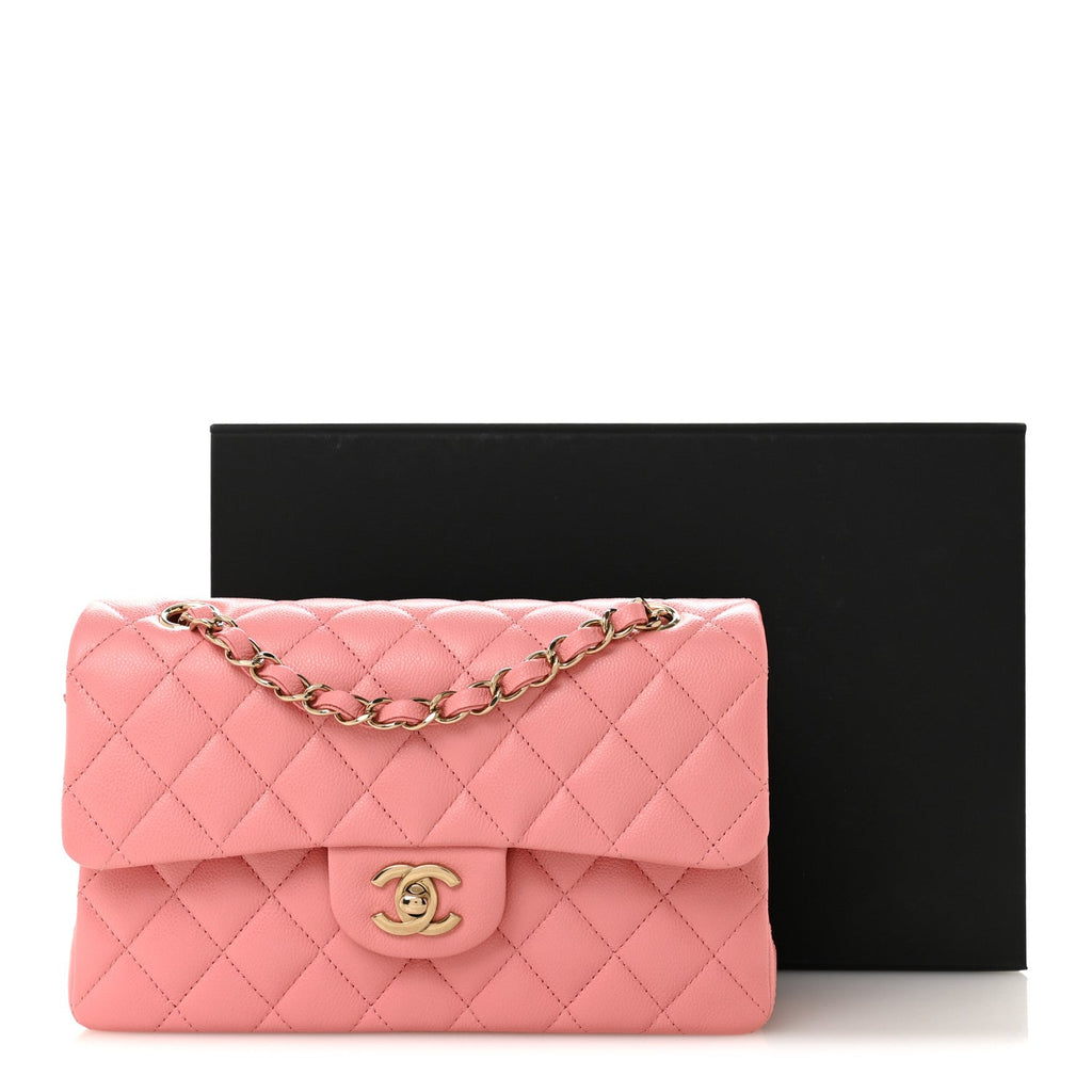 Chanel Caviar Quilted Small Double Flap Light Pink