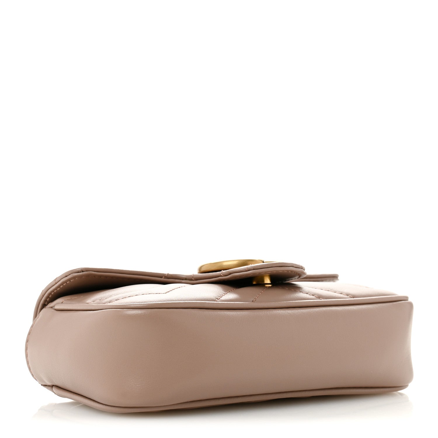 Gucci Calfskin Matelasse Super Mini GG Marmont Shoulder Bag Porcelain Rose