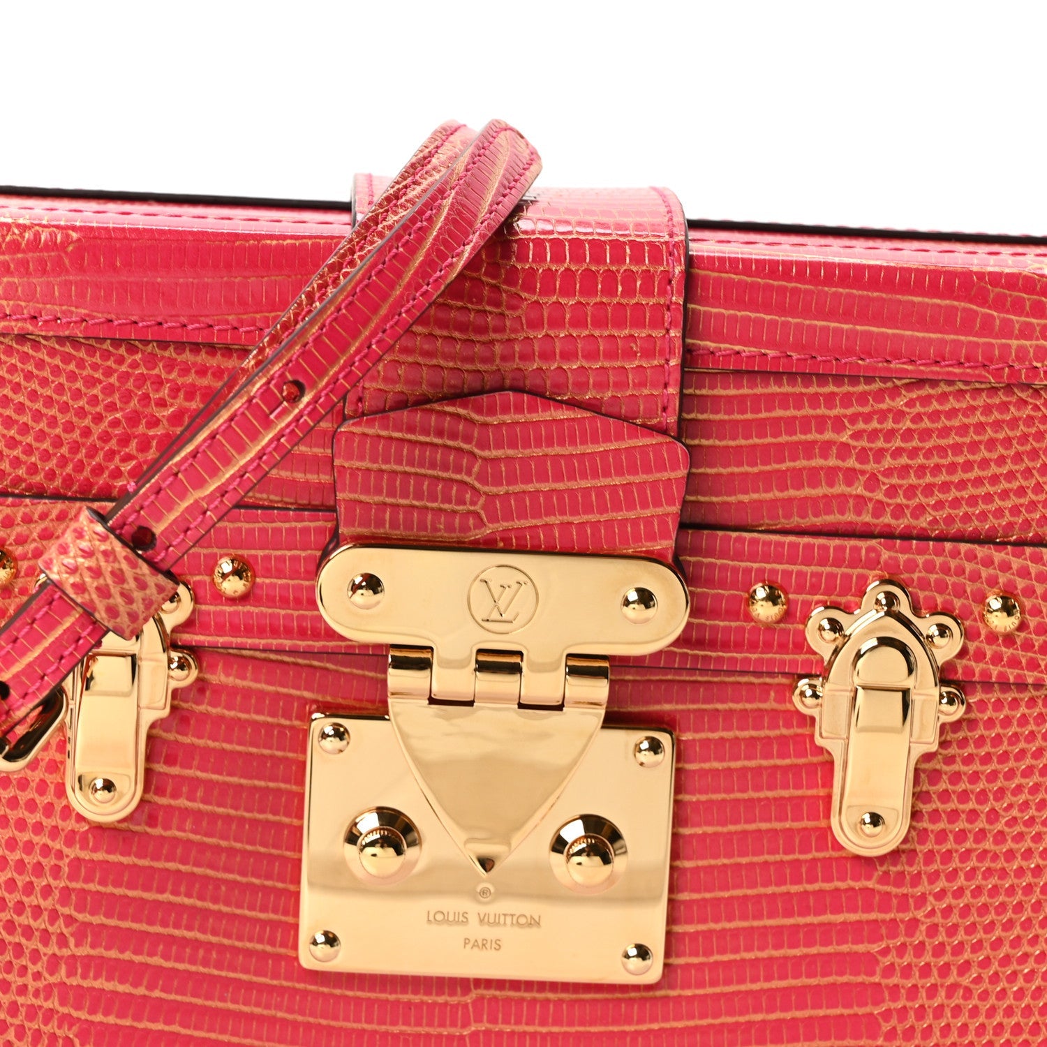 Louis Vuitton Metalic Lizard Petite Malle Pink