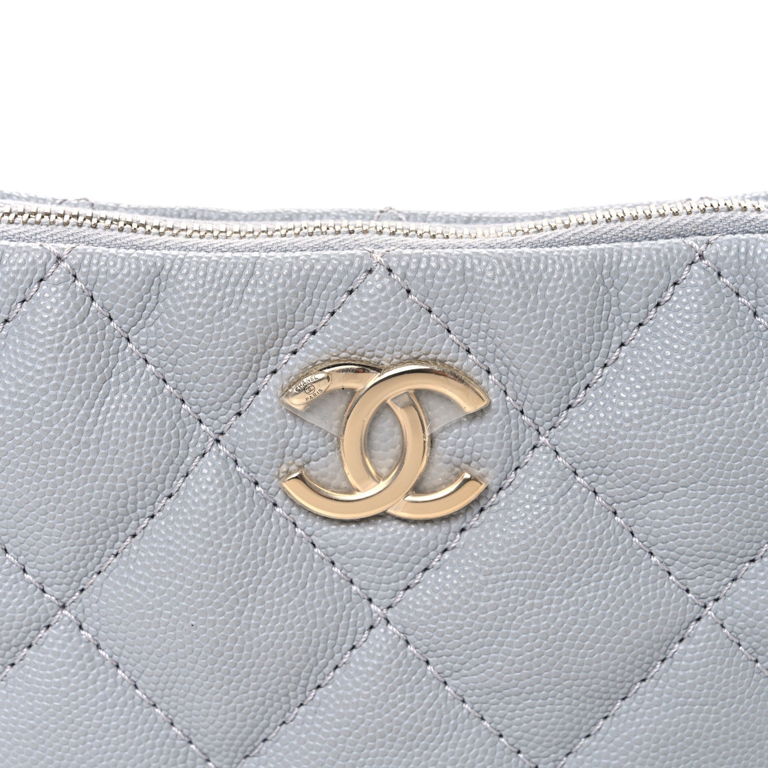 Chanel Caviar Quilted Daylight Hobo Grey