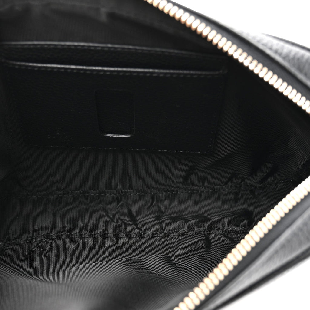 Gucci Pebbled Calfskin Shoulder Bag  Black