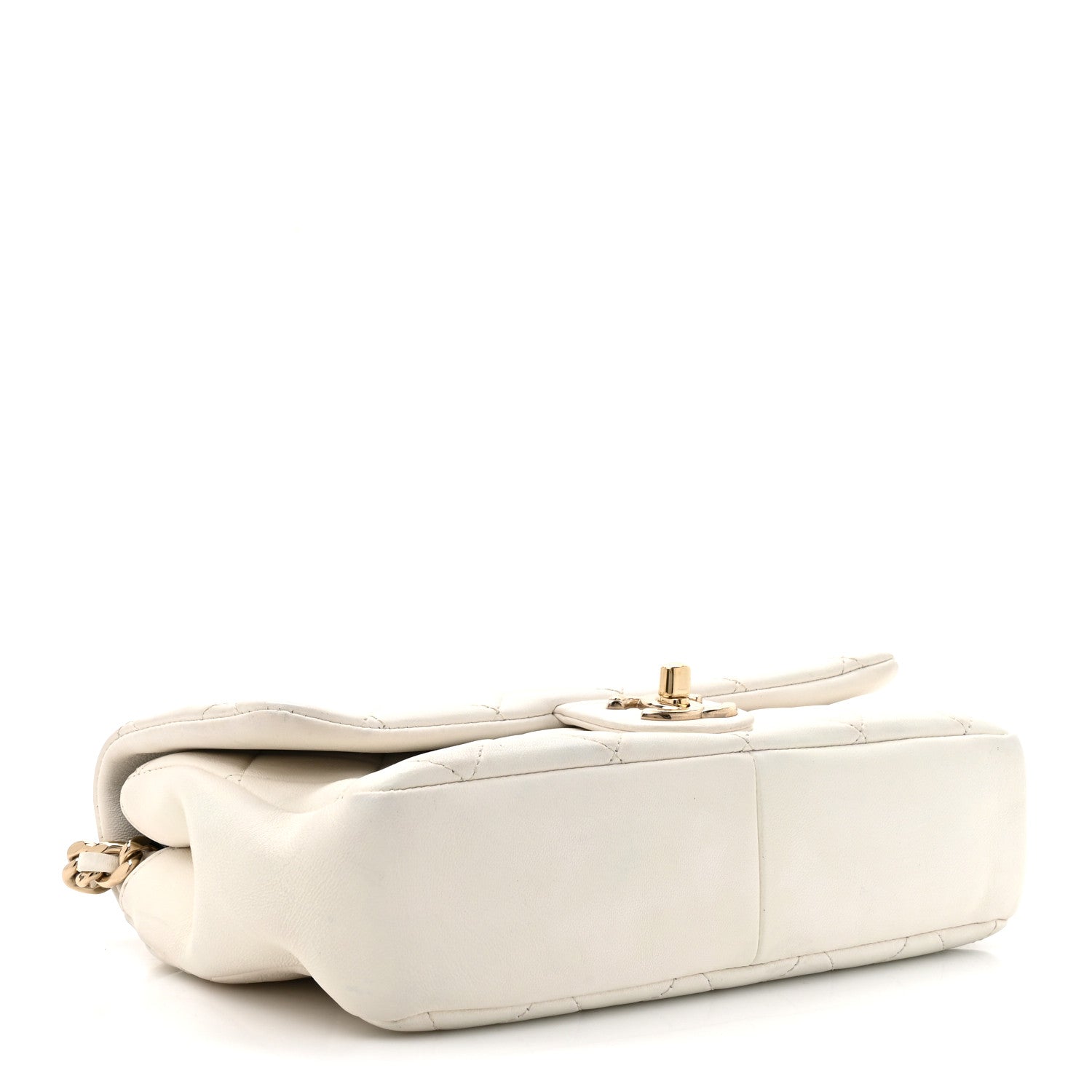 Chanel Lambskin Quilted Resin Bi-Color Chain Flap Bag White