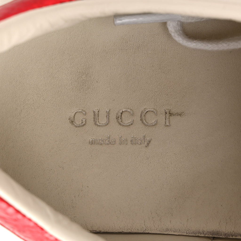 Gucci Calfskin Ayers Bee Embroidered Womens Ace Sneakers 39.5 White Green