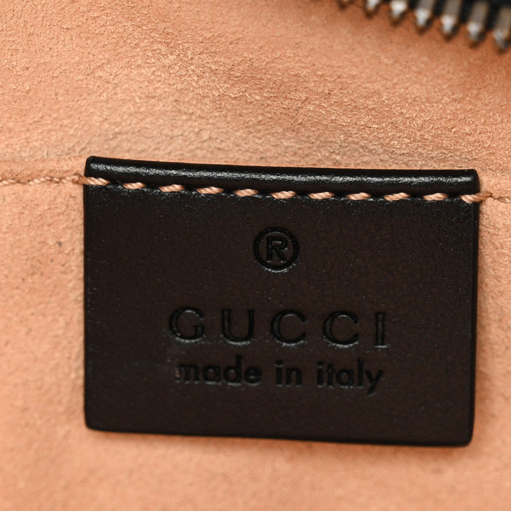 Gucci Calfskin Matelasse Small GG Marmont Chain Shoulder Bag Black