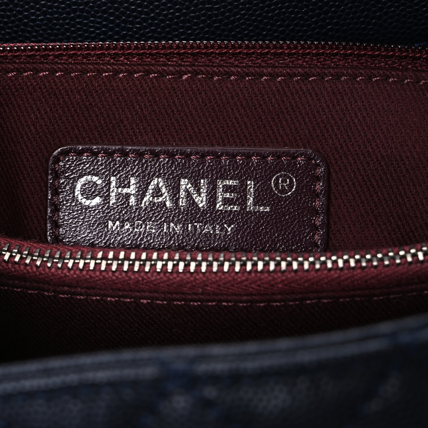 Chanel Caviar Quilted Small Coco Handle Flap Navy