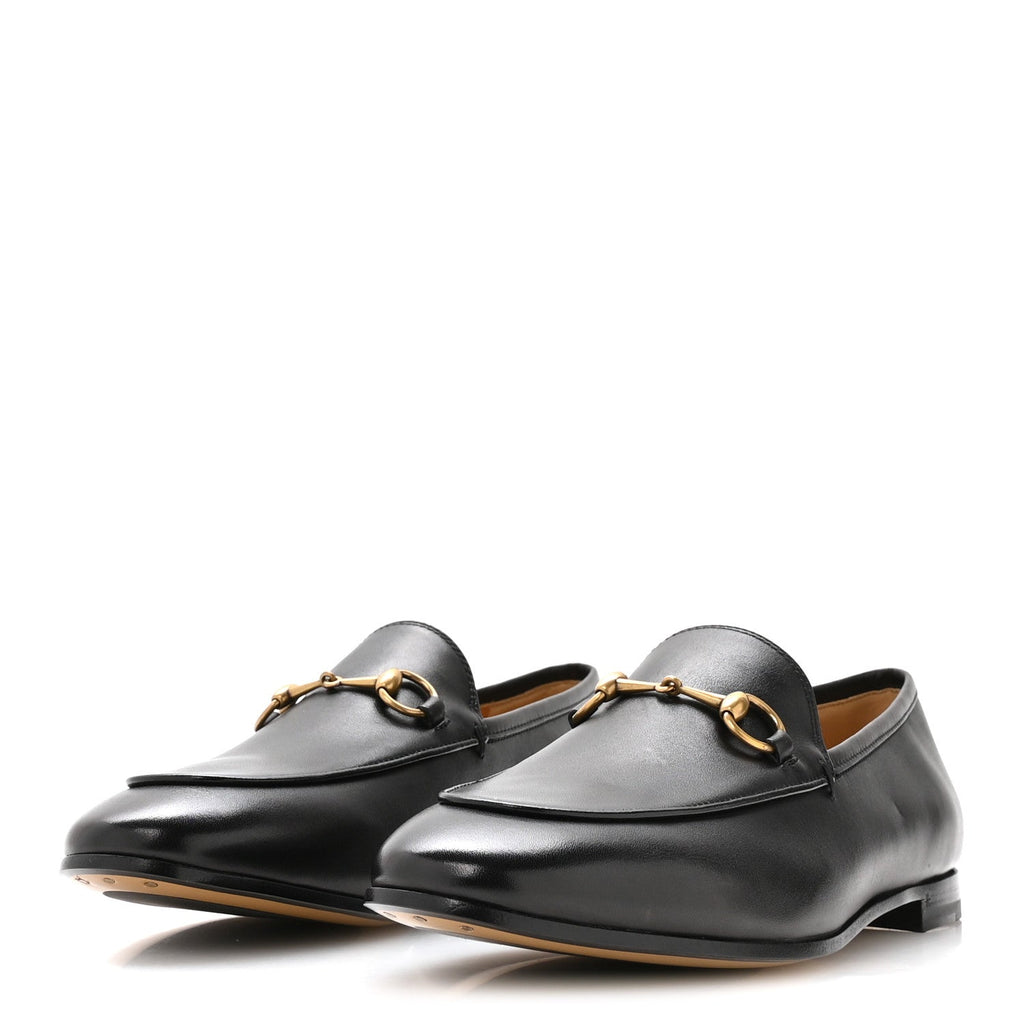 Gucci Calfskin Womens Jordaan Loafers 38.5 Black