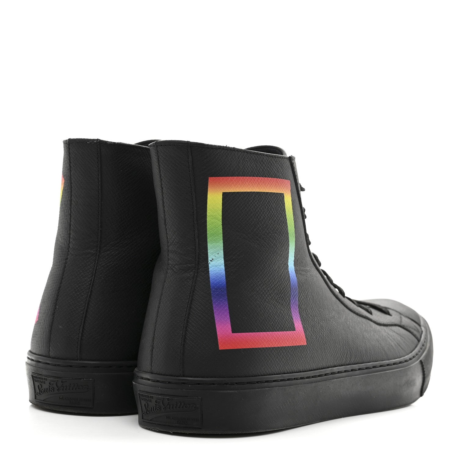 Louis Vuitton Calfskin Mens LV Tattoo Sneaker Boots 8.5 Black